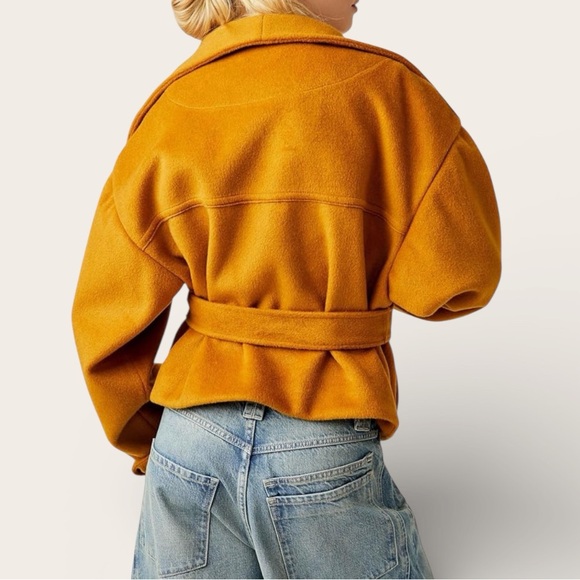 Free People Mina Jacket in the color "Narcissus" or mustard yellow, Medium, NWT - Picture 3 of 11